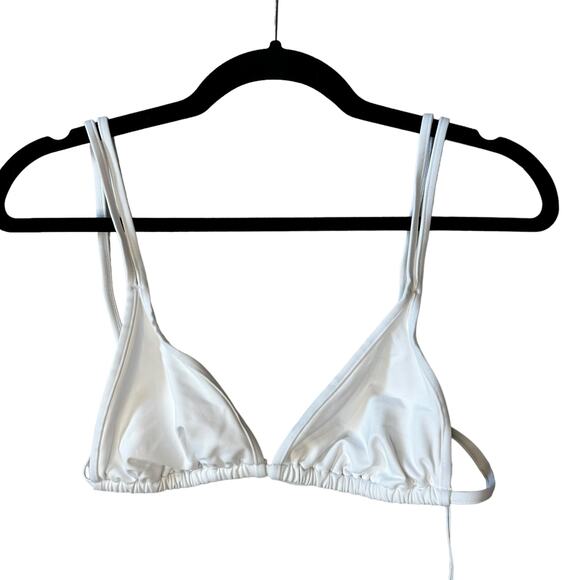 NWT Andie Swim x Demi Moore The Cannes Bikini Top White XL Beach Pool Resort - Picture 3 of 8